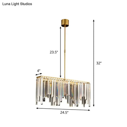 Modern brass crystal led island light dining room chandelier