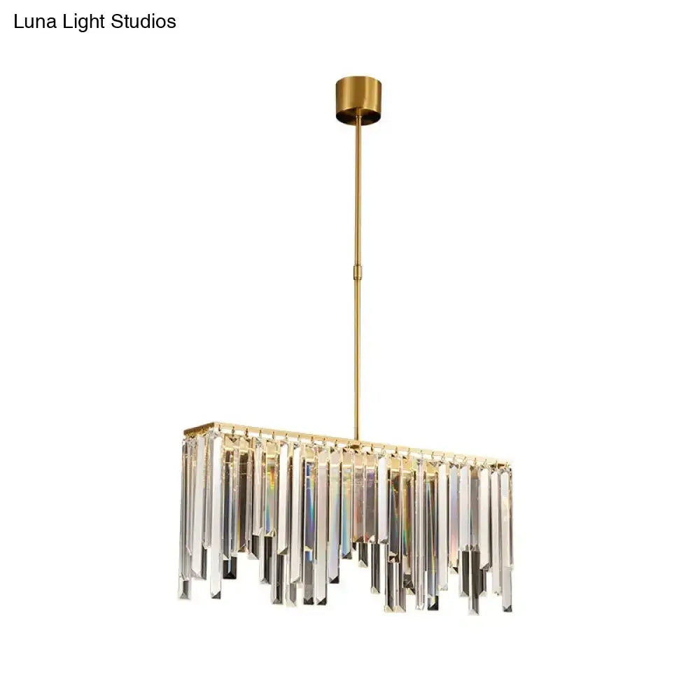 Modern brass crystal led island light dining room chandelier