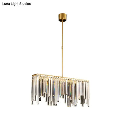 Modern brass crystal led island light dining room chandelier