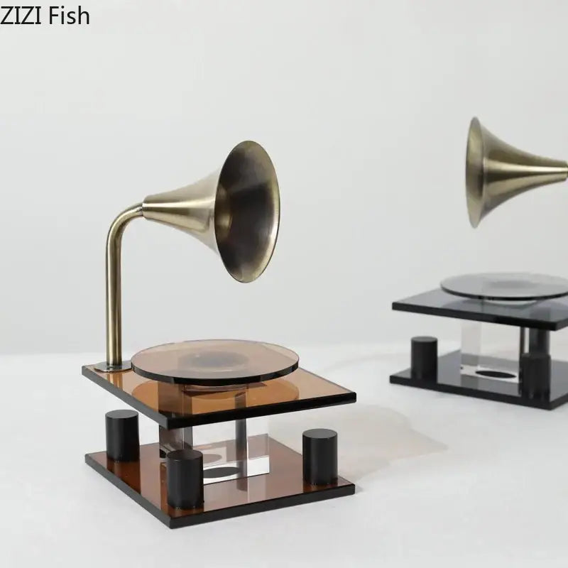 Modern brass crystal music equipment model amber living room decor