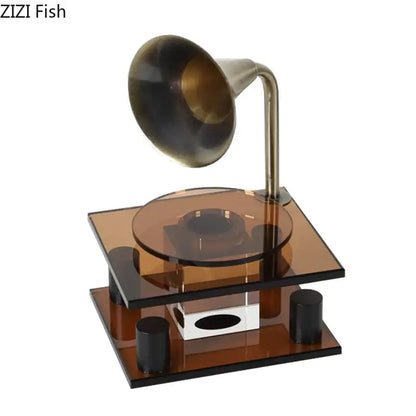 Modern brass crystal music equipment model amber living room decor