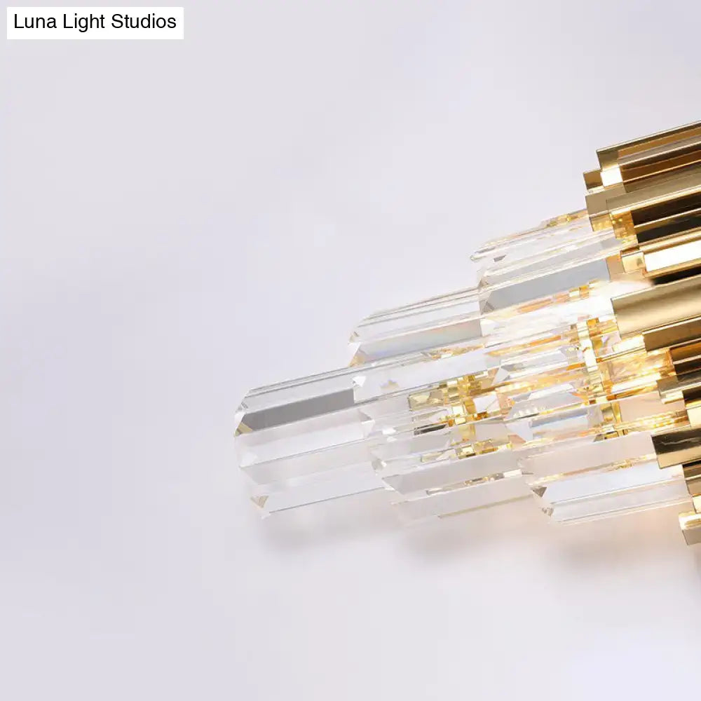Modern brass crystal prisms wall lamp living room direct wired electric