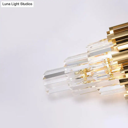 Modern brass crystal prisms wall lamp living room direct wired electric