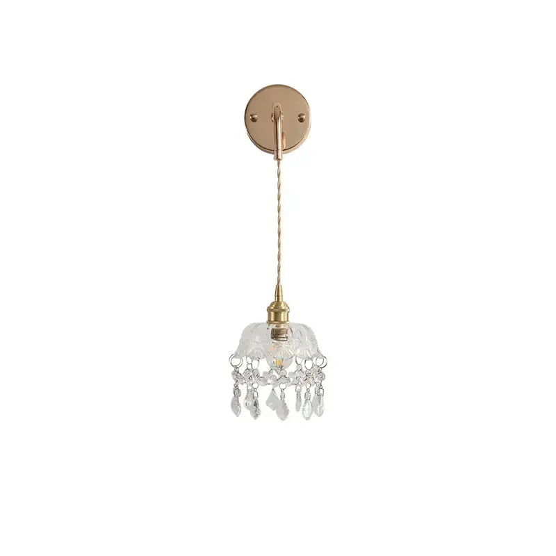 Modern brass crystal wall lamp bathroom mirror light