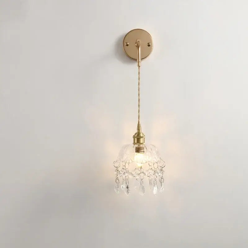 Modern brass crystal wall lamp bathroom mirror light