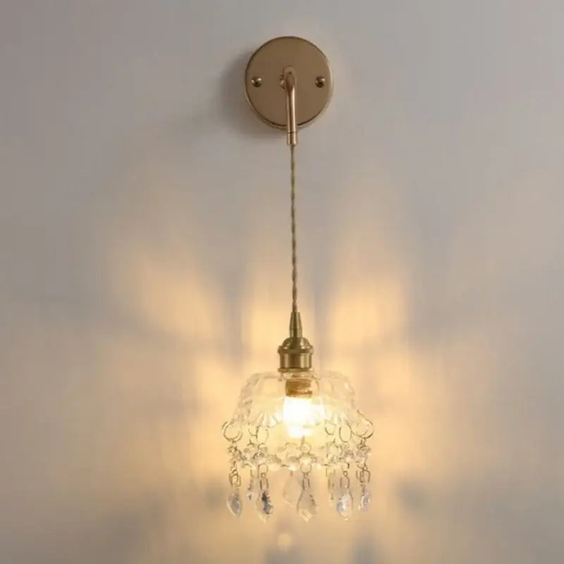 Modern brass crystal wall lamp bathroom mirror light