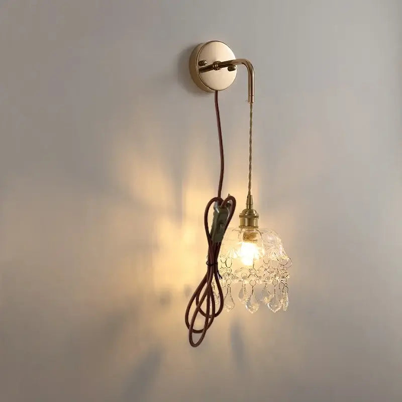 Modern brass crystal wall lamp bathroom mirror light