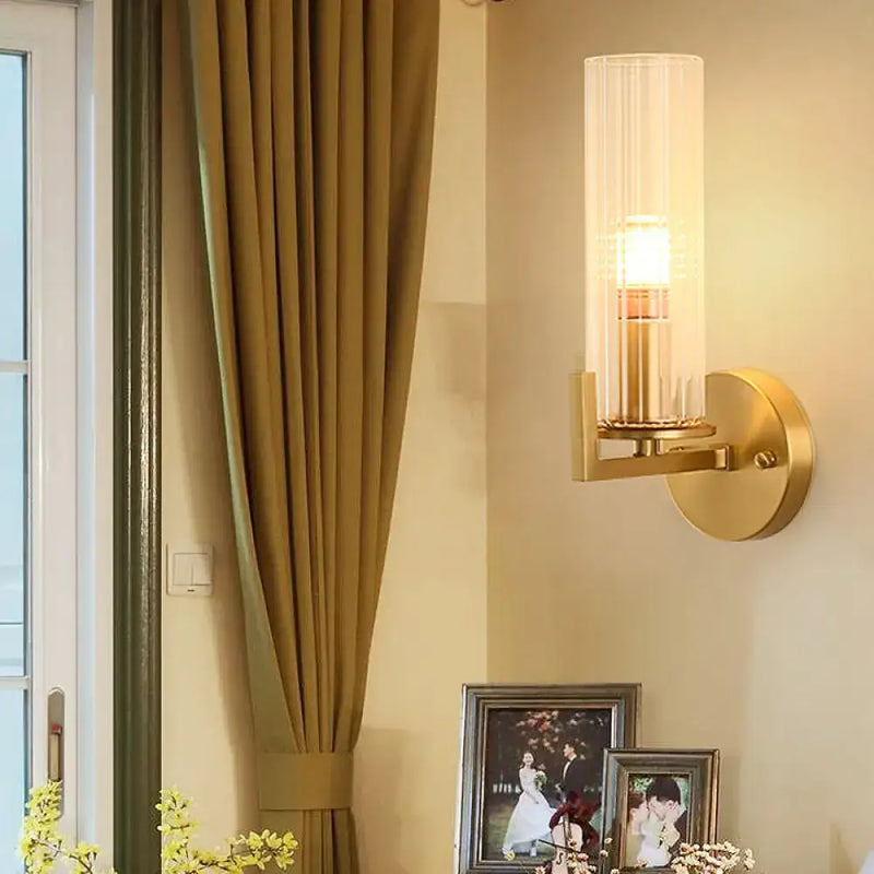 Modern brass crystal wall sconce bedroom 220v-240v light fixture
