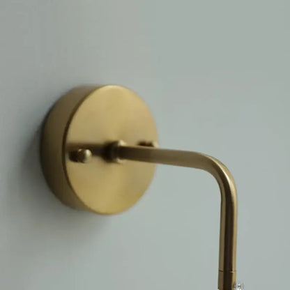 Modern brass cube led wall lights bedroom glass sconce with pull switch