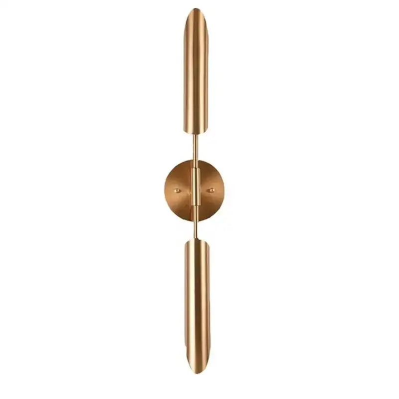 Modern brass cylindrical wall light – living room sconce