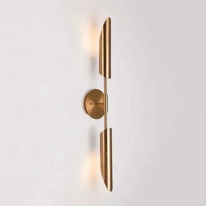 Modern brass cylindrical wall light – living room sconce
