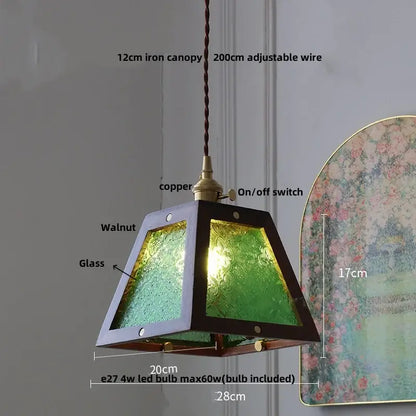 Modern brass & dark wood led wood pendant light dining room