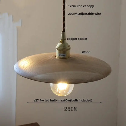 Modern brass & dark wood led wood pendant light dining room