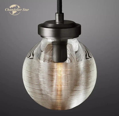 Modern brass crystal pearl pendant light kitchen glass