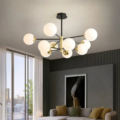 Modern brass glass ball led chandelier kitchen lighting