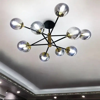 Modern brass glass ball led chandelier kitchen lighting