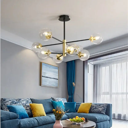 Modern brass glass ball led chandelier kitchen lighting