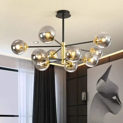 Modern brass glass ball led chandelier kitchen lighting