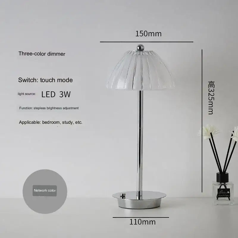 Modern brass diamond touch desk lamp bedroom crystal light