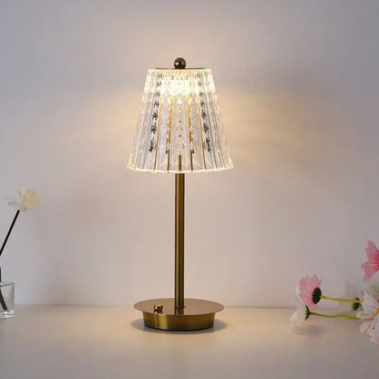 Modern brass diamond touch desk lamp bedroom crystal light
