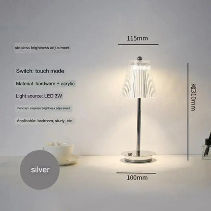 Modern brass diamond touch desk lamp bedroom crystal light