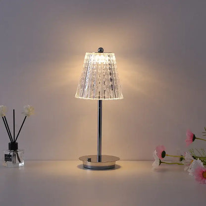 Modern brass diamond touch desk lamp bedroom crystal light