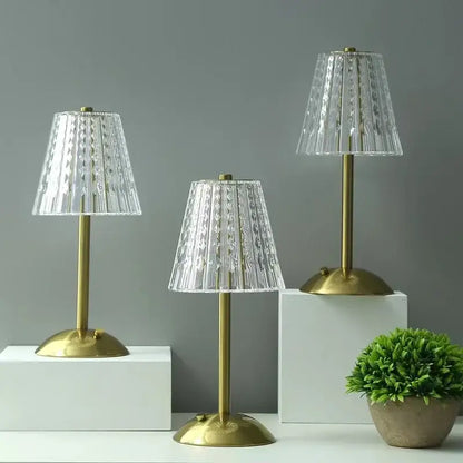Modern brass diamond touch desk lamp bedroom crystal light
