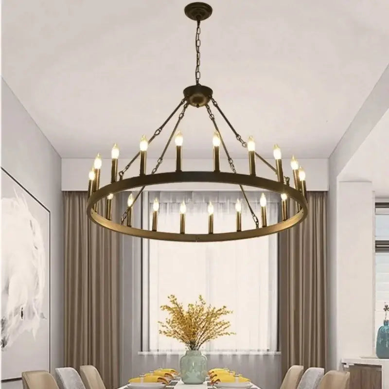Modern brass double tier pendant chandelier living room light