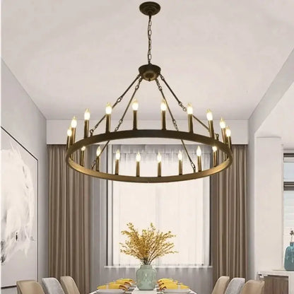 Modern brass double tier pendant chandelier living room light