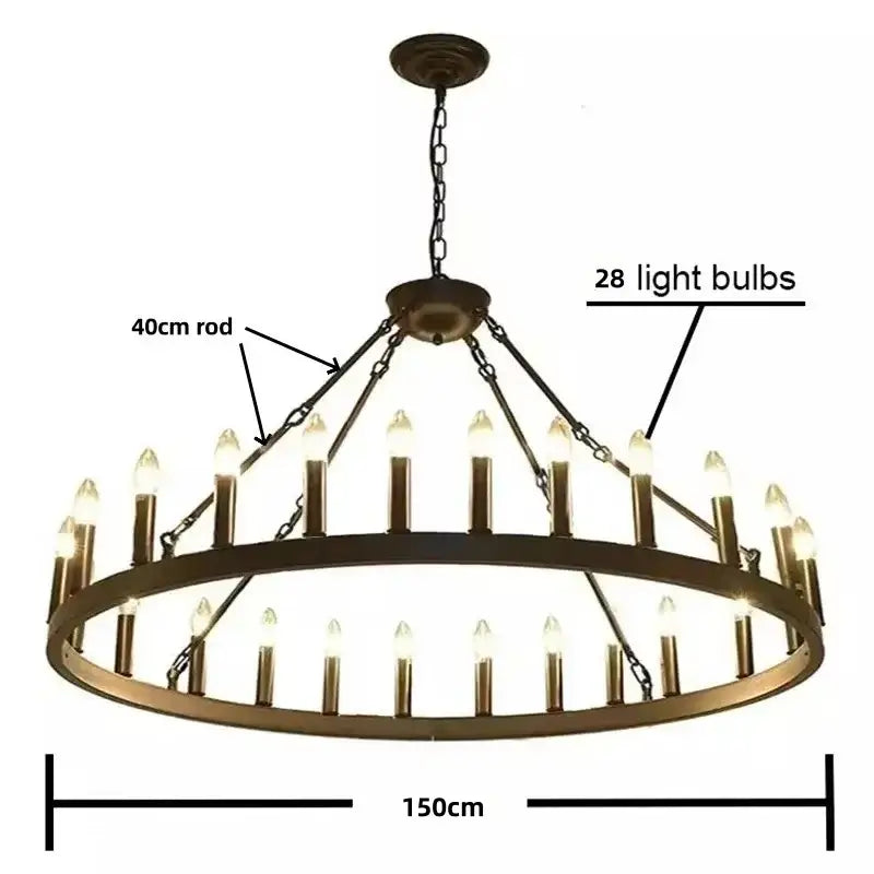 Modern brass double tier pendant chandelier living room light