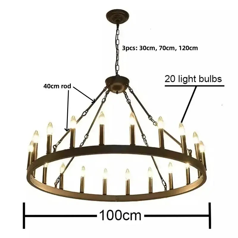 Modern brass double tier pendant chandelier living room light