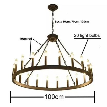 Modern brass double tier pendant chandelier living room light