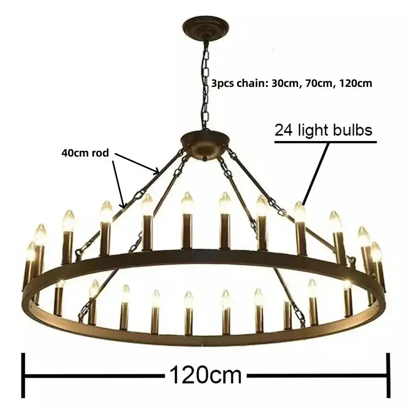 Modern brass double tier pendant chandelier living room light