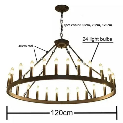 Modern brass double tier pendant chandelier living room light