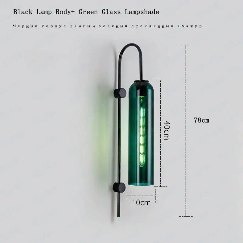 Modern brass e27 glass wall light bedroom sconce
