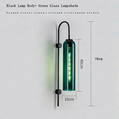 Modern brass e27 glass wall light bedroom sconce