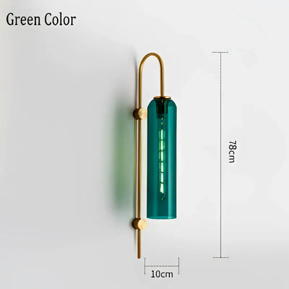 Modern brass e27 glass wall light bedroom sconce