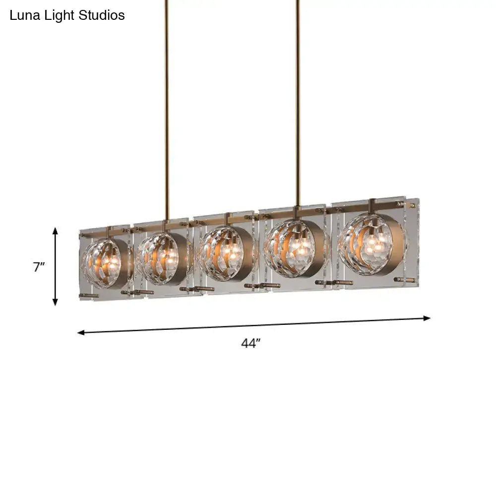 Modern brass faceted crystal pendant light dining room island lamp