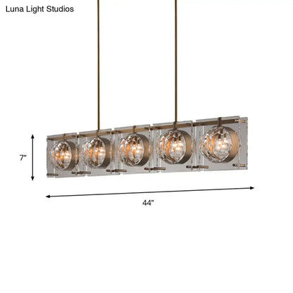 Modern brass faceted crystal pendant light dining room island lamp
