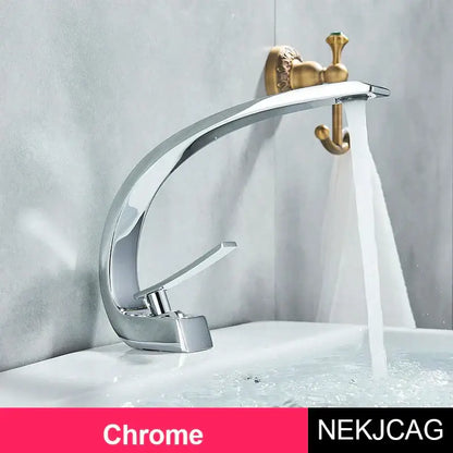 Modern brass faucet hot cold water mixer tap bathroom vanity sink