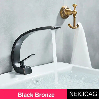 Modern brass faucet hot cold water mixer tap bathroom vanity sink