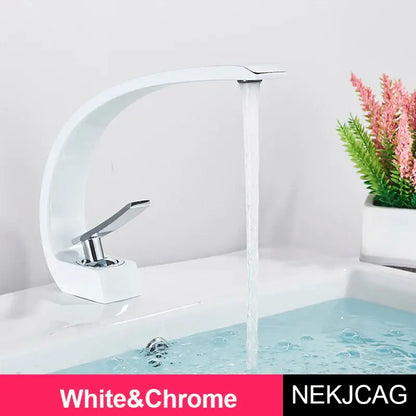 Modern brass faucet hot cold water mixer tap bathroom vanity sink