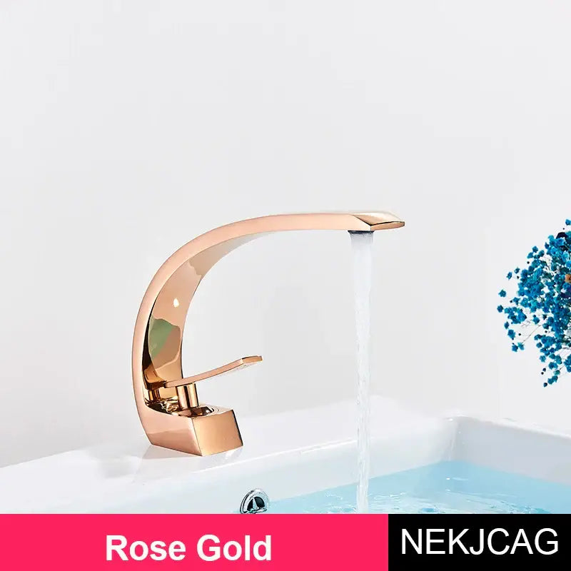 Modern brass faucet hot cold water mixer tap bathroom vanity sink