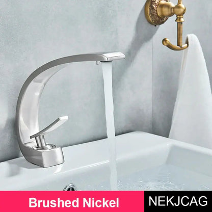 Modern brass faucet hot cold water mixer tap bathroom vanity sink