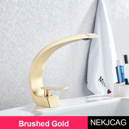 Modern brass faucet hot cold water mixer tap bathroom vanity sink