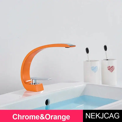 Modern brass faucet hot cold water mixer tap bathroom vanity sink