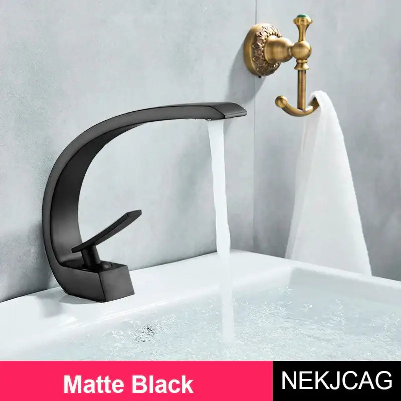 Modern brass faucet hot cold water mixer tap bathroom vanity sink