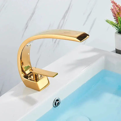 Modern brass faucet hot cold water mixer tap bathroom vanity sink