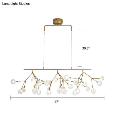 Modern brass finish branching island light dining room chandelier