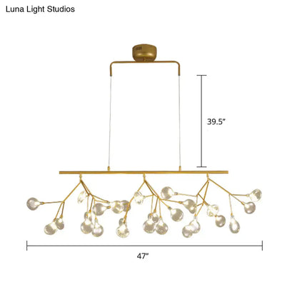 Modern brass finish branching island light dining room chandelier
